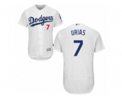 Men's Majestic Los Angeles Dodgers #7 Julio Urias White Flexbase Authentic Collection MLB Jersey
