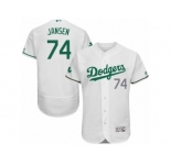 Men's Majestic Los Angeles Dodgers #74 Kenley Jansen White Celtic Flexbase Authentic Collection MLB Jersey