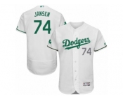 Men's Majestic Los Angeles Dodgers #74 Kenley Jansen White Celtic Flexbase Authentic Collection MLB Jersey