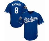 Men's Majestic Los Angeles Dodgers #8 Manny Machado Replica Royal Blue Alternate Cool Base 2018 World Series MLB Jersey