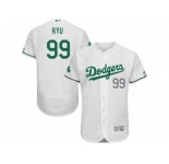 Men's Majestic Los Angeles Dodgers #99 Hyun-Jin Ryu White Celtic Flexbase Authentic Collection MLB Jersey