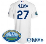 mlb Los Angeles Dodgers #27 Kemp white(Cool Base 50th Anniversary)