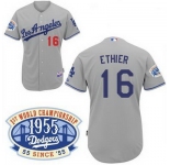 mlb Los Angels Dodgers #16 Ethier Grey(50th Patch)