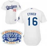 mlb Los Angels Dodgers #16 Ethier white(50th Patch)