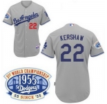 mlb Los Angels Dodgers #22 Kershaw grey(50th Patch)