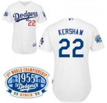 mlb Los Angels Dodgers #22 Kershaw white(50th Patch)