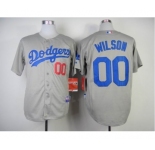 mlb jerseys los angeles dodgers #00 wilson grey[2014 new]