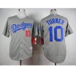 mlb jerseys los angeles dodgers #10 turner grey