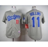 mlb jerseys los angeles dodgers #11 rollins grey