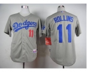 mlb jerseys los angeles dodgers #11 rollins grey