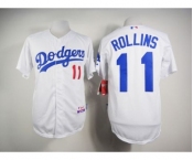 mlb jerseys los angeles dodgers #11 rollins white
