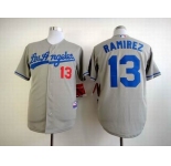 mlb jerseys los angeles dodgers #13 ramirez grey[ramirez]