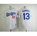 mlb jerseys los angeles dodgers #13 ramirez white[ramirez]