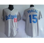 mlb jerseys los angeles dodgers #15 furcal grey