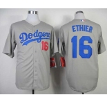 mlb jerseys los angeles dodgers #16 ethler grey[2014 new]