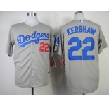 mlb jerseys los angeles dodgers #22 kershaw grey[2014 new]
