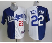 mlb jerseys los angeles dodgers #22 kershaw white-blue[split]