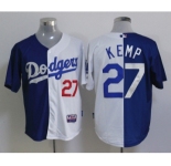 mlb jerseys los angeles dodgers #27 kemp white-blue[split]