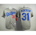 mlb jerseys los angeles dodgers #31 pederson grey