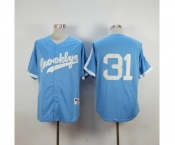 mlb jerseys los angeles dodgers #31 pederson lt.blue[m&n]