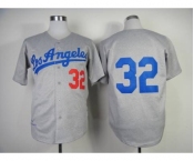 mlb jerseys los angeles dodgers #32 koufax grey 1963 m&n