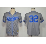 mlb jerseys los angeles dodgers #32 koufax grey[1955]