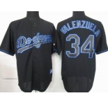 mlb jerseys los angeles dodgers #34 valenzuela black fashion