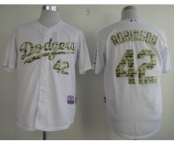 mlb jerseys los angeles dodgers #42 robinson white[number camo]