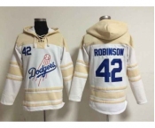 mlb jerseys los angeles dodgers #42 robinson white[pullover hooded sweatshirt]