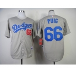 mlb jerseys los angeles dodgers #66 puig grey[new]
