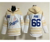 mlb jerseys los angeles dodgers #66 puig white[pullover hooded sweatshirt]