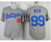 mlb jerseys los angeles dodgers #99 ryu grey[ryu]