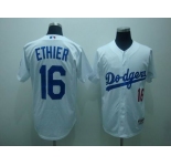 mlb los angeles dodgers #16 ethier white(cool base)