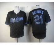 mlb los angeles dodgers #21 greinke black fashion