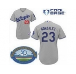 mlb los angeles dodgers #23 gonzalez grey [cool base 50th anniversay]