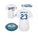 mlb los angeles dodgers #23 gonzalez white[cool base 50th anniversary]