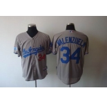 mlb los angeles dodgers #34 valenzuela grey(cool base)