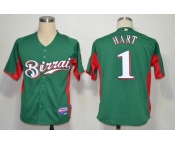 MLB Jerseys Milwaukee Brewers 1# Hart Green