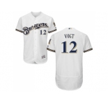 Men Milwaukee Brewers #12 Stephen Vogt White Flexbase Authentic Collection Stitched MLB Jersey