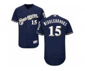 Men's Majestic Milwaukee Brewers #15 Will Middlebrooks Navy Blue Flexbase Authentic Collection MLB Jersey