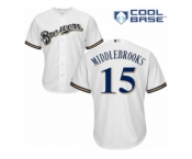 Men's Majestic Milwaukee Brewers #15 Will Middlebrooks Replica White Home Cool Base MLB Jersey