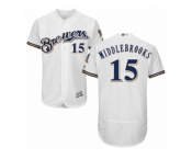 Men's Majestic Milwaukee Brewers #15 Will Middlebrooks White Royal Flexbase Authentic Collection MLB Jersey