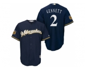 Men's Milwaukee Brewers #2 Scooter Gennett 2017 Spring Training Cool Base Stitched MLB Jersey