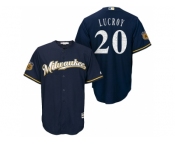 Men's Milwaukee Brewers #20 Jonathan Lucroy 2017 Spring Training Cool Base Stitched MLB Jersey