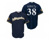 Men's Milwaukee Brewers #38 Wily Peralta 2017 Spring Training Cool Base Stitched MLB Jersey