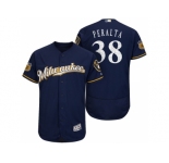 Men's Milwaukee Brewers #38 Wily Peralta 2017 Spring Training Flex Base Authentic Collection Stitched Baseball Jersey