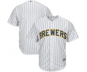 Men's Milwaukee Brewers Black Majestic White Cool Base Team Jersey