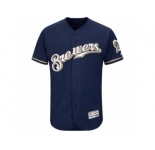 Men's Milwaukee Brewers Majestic Alternate Home Blank Navy Flex Base Authentic Collection Team Jersey