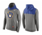 Men's Milwaukee Brewers Nike Gray Cooperstown Collection Hybrid Pullover Hoodie