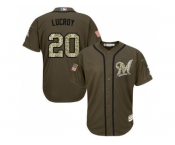 Milwaukee Brewers #20 Jonathan Lucroy Green Salute to Service Stitched MLB Jersey